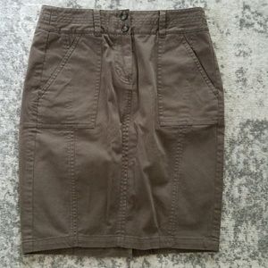 Ann Taylor Loft Olive Green Pencil Skirt Size 0P